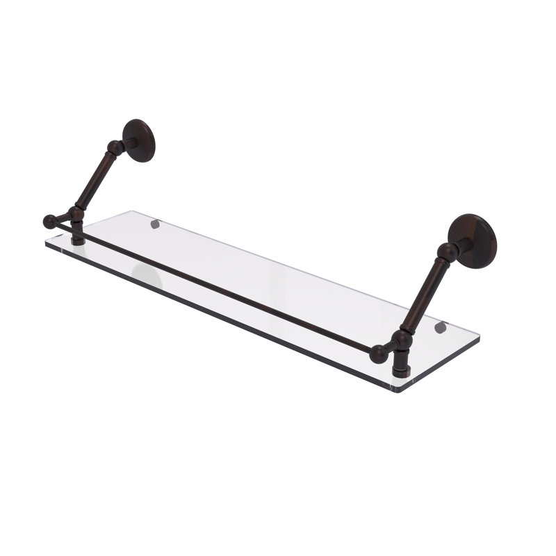 Tablette flottante avec barre de galerie Marchmont, Bronze vénitien, H 8 po x l 30 po x P 8,6 po