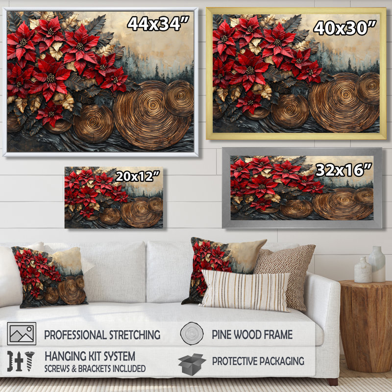 Govanna - art mural floral, 12" H x 20" W, Toile tendue