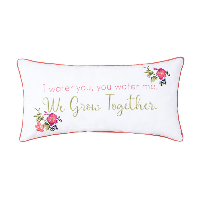 We Grow Together Embroidered Throw Pillow