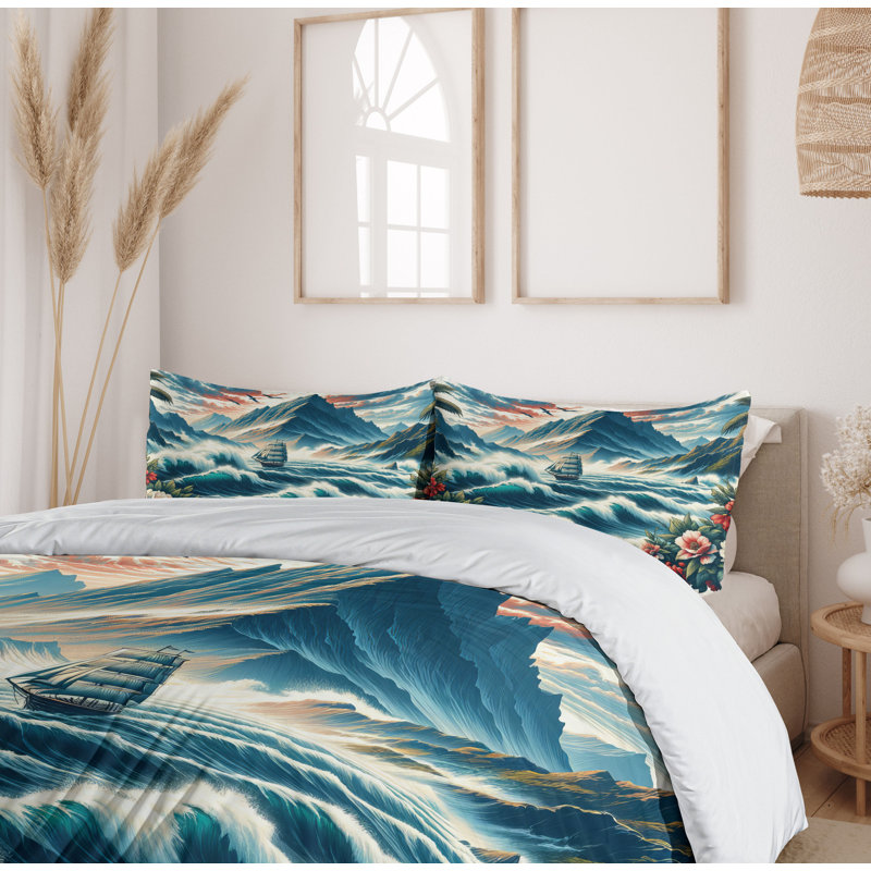 Nautical Duvet Cover, King Duvet Cover + 2 Standard Shams