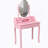 Vanity Desk Set With LED Light Mirror And Cushioned Stool For Bedroom-511025270