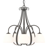 Sweeping Taper 5 - Light Shaded Classic/Traditional Chandelier