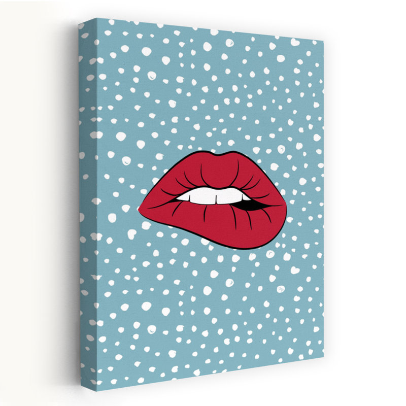 Reproduction d'art moderne contemporain «Biting Red Bold», 18" H x 12" W
