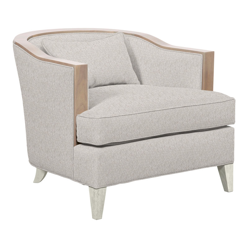 Thom Filicia Home Upholstered Barrel Chair, Wrenn, Navada Granite Crypton® Performance Fabric