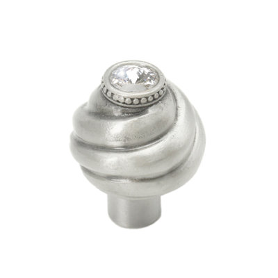 Caché knob with Swarovski Clear Crystalsin Gilded Mercury