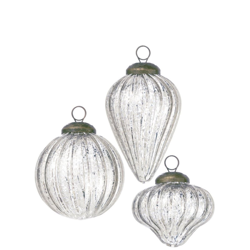 3 Piece Mini Shapes Finial Ornament Set