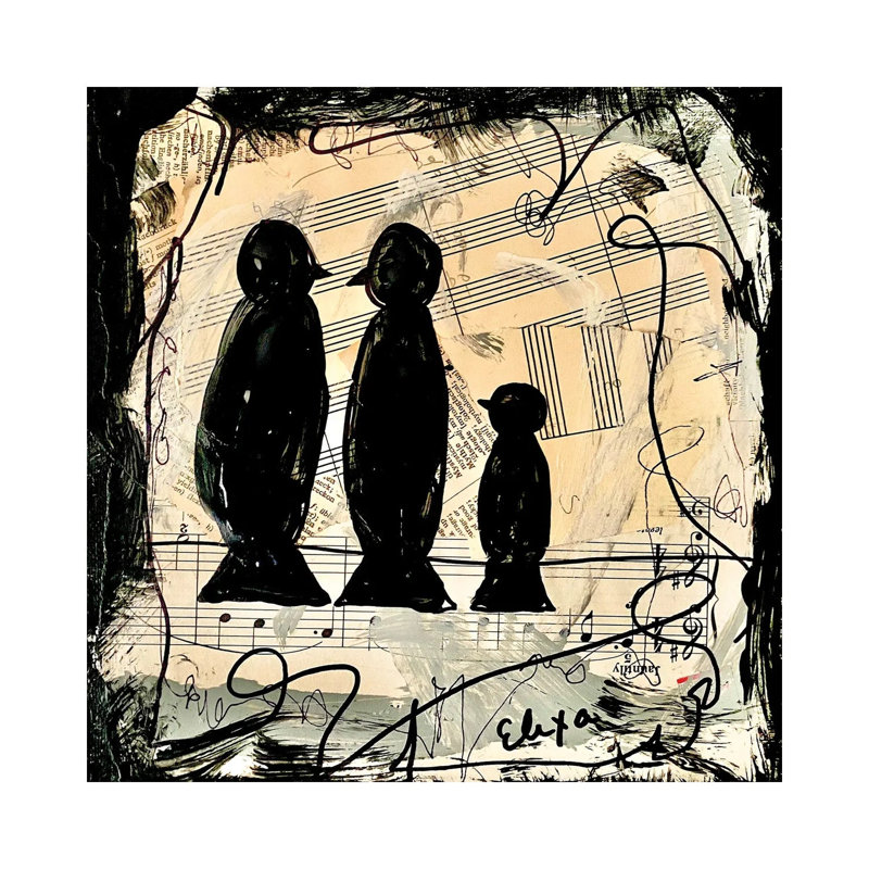 Three Songbirds by Elexa Bancroft - Print on Canvas, 66.04 cm H x 66.04 cm W x 1.91 cm D, Wrapped Canvas