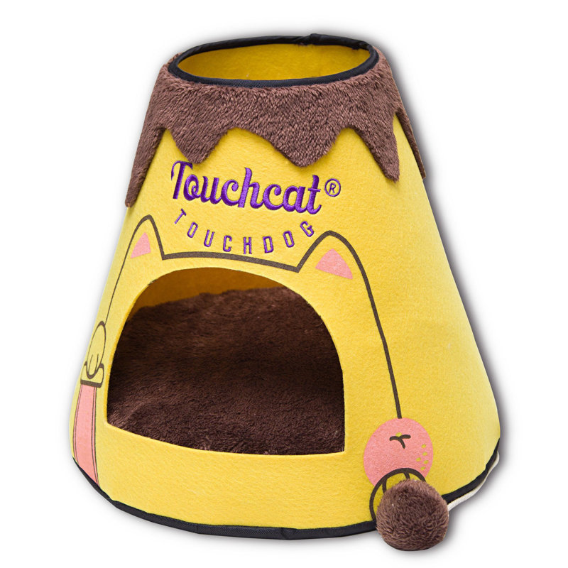 Maison pour chat Touchcat Molten Lava Designer, Jaune / Brun