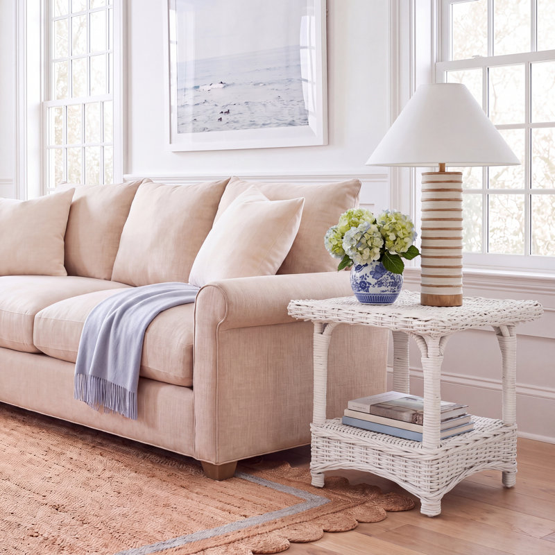 Willow Solid Wood Top End Table, White