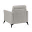 Chaise de salon moderne avec revêtement en microfibre brun clair, coussin confortable et pieds en métal robustes pour un décor contemporain