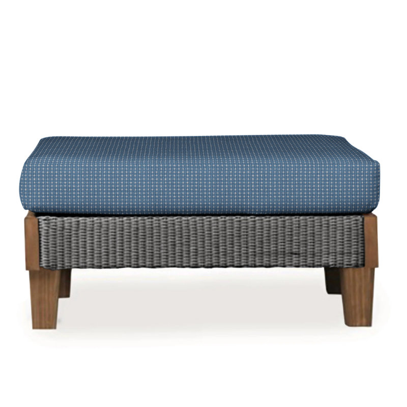 Catalina Outdoor Ottoman, Loveboat Saffron, Ivory