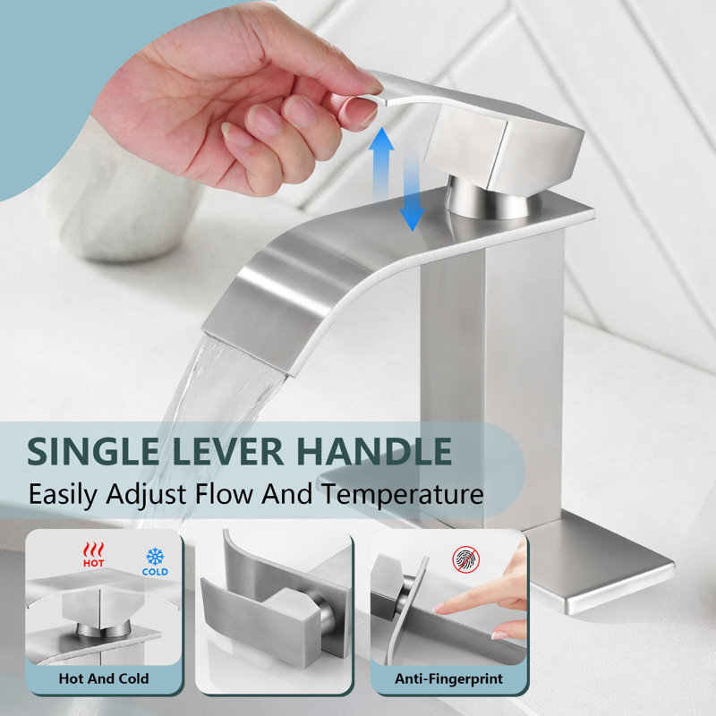 Single Hole Bathroom Faucet, Brushed Nickel