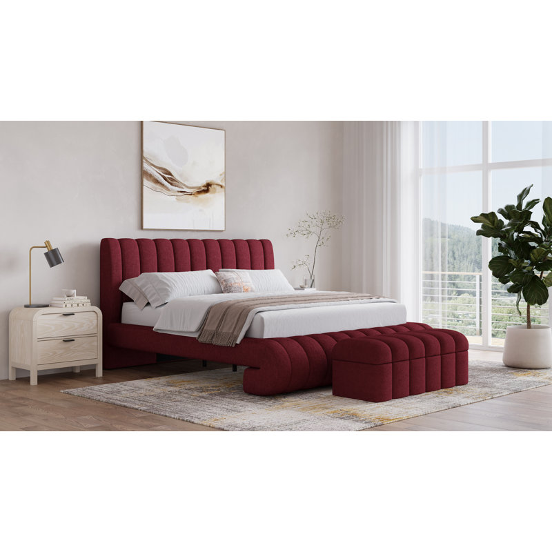 Lit tapissier Stroud Maximalist, Roi, Rubis