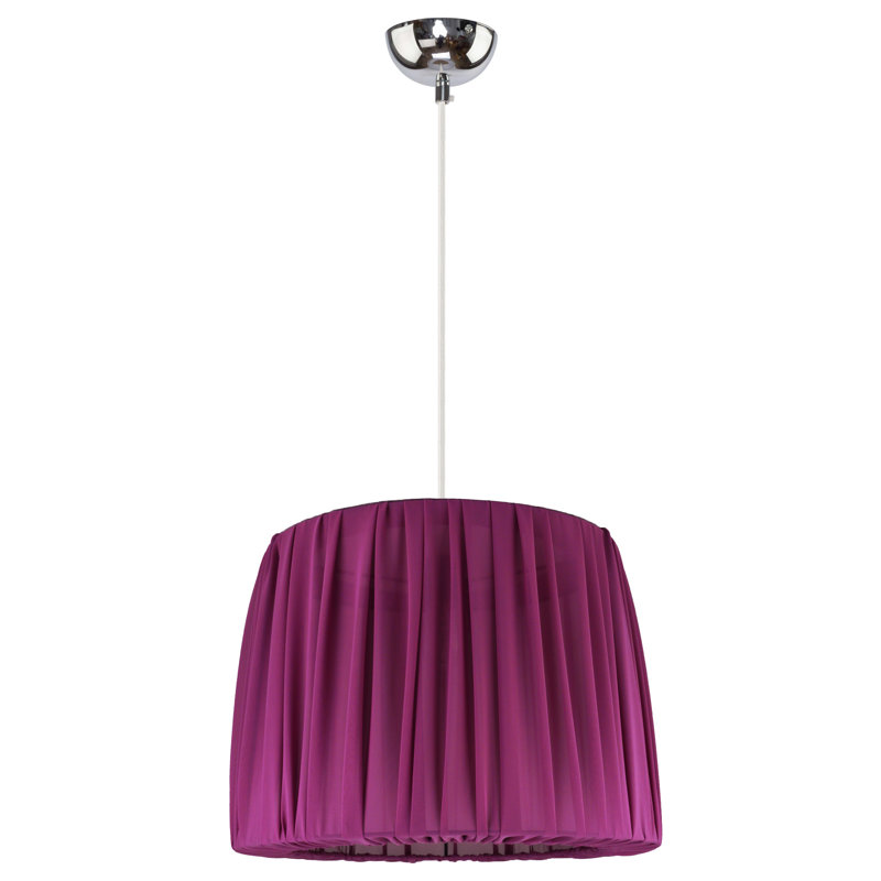 Acree 1 - Light Chrome Drum Pendant, Violet Chiffon