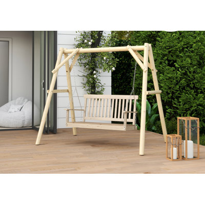 660 Lbs Porch Swing Frame, Heavy Duty A-Frame Wooden Swing Stand For DIY Painting, Freestanding Hanging Chair Stand Only For Porch, Lawn, Garden, Backyard