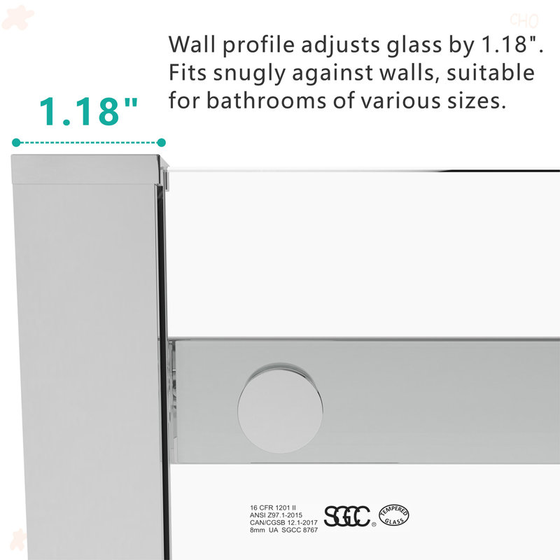 56-60"W X 76"H Sliding Shower Door, Frameless Glass Shower Door With Hardware, Towel Bar And Handle,Drop Shipping Available