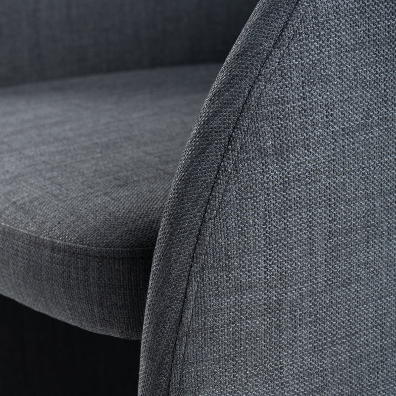Chaise avec accoudoirs entièrement rembourrée Hama, Gris anthracite