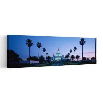 Formal Garden In Front Of A Temple, Oakland Temple, Oakland, Alameda County, California, Usa Abstract Contemporary Palm Tree Landscape Nature Wall Art