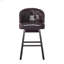 Tabouret tournant à 360 degrés avec garniture cloutée, brun