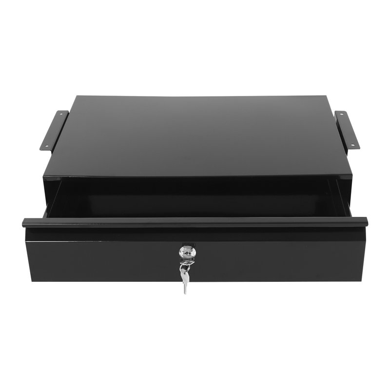 Under Desk Mounted Sliding Pull-Out Drawer Storage Organizer With Lock