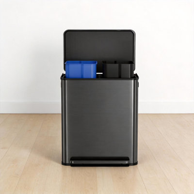 Poubelle 2 compartiments 2 X 8 Gal avec couvercle