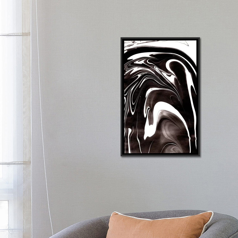 « yin-yang ii », reproduction de peinture à l’aquarelle sur toile, H 26 po x l 18 po x P 1,5 po, Toile avec cadre noir