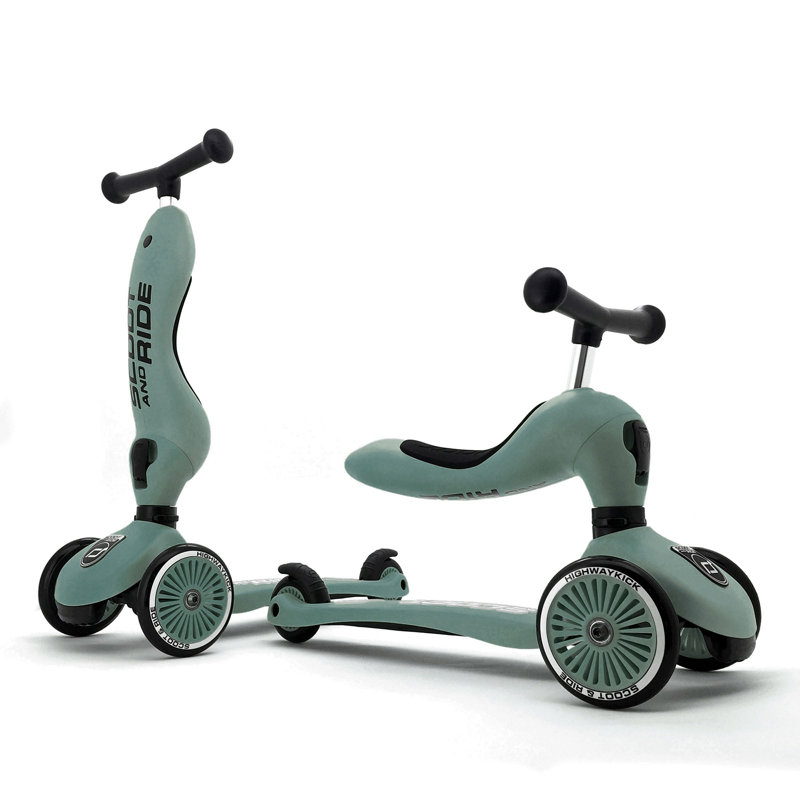 Scoot & Ride 2-in-1 Ride-On & Stand Scooter, Ages 1-5, Highwaykick 1, Forest, Green