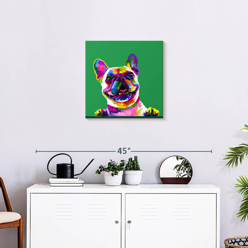 Bouledogue abstrait Brampt, H 20 po x l 20 po