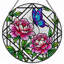 Panneau de vitrail papillon 12 "H 12"-2126073322