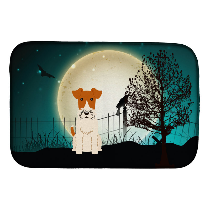 Tapis de séchage terrier fox et fils d’halloween