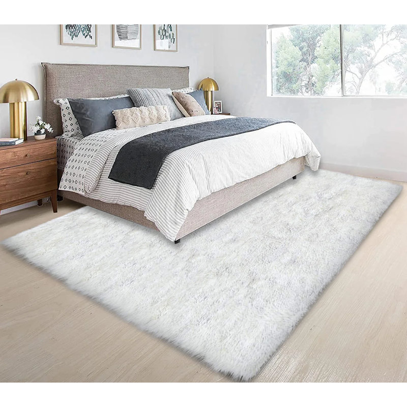 Keiland Faux Sheepskin Indoor Rug, Rectangle 9' x 12'