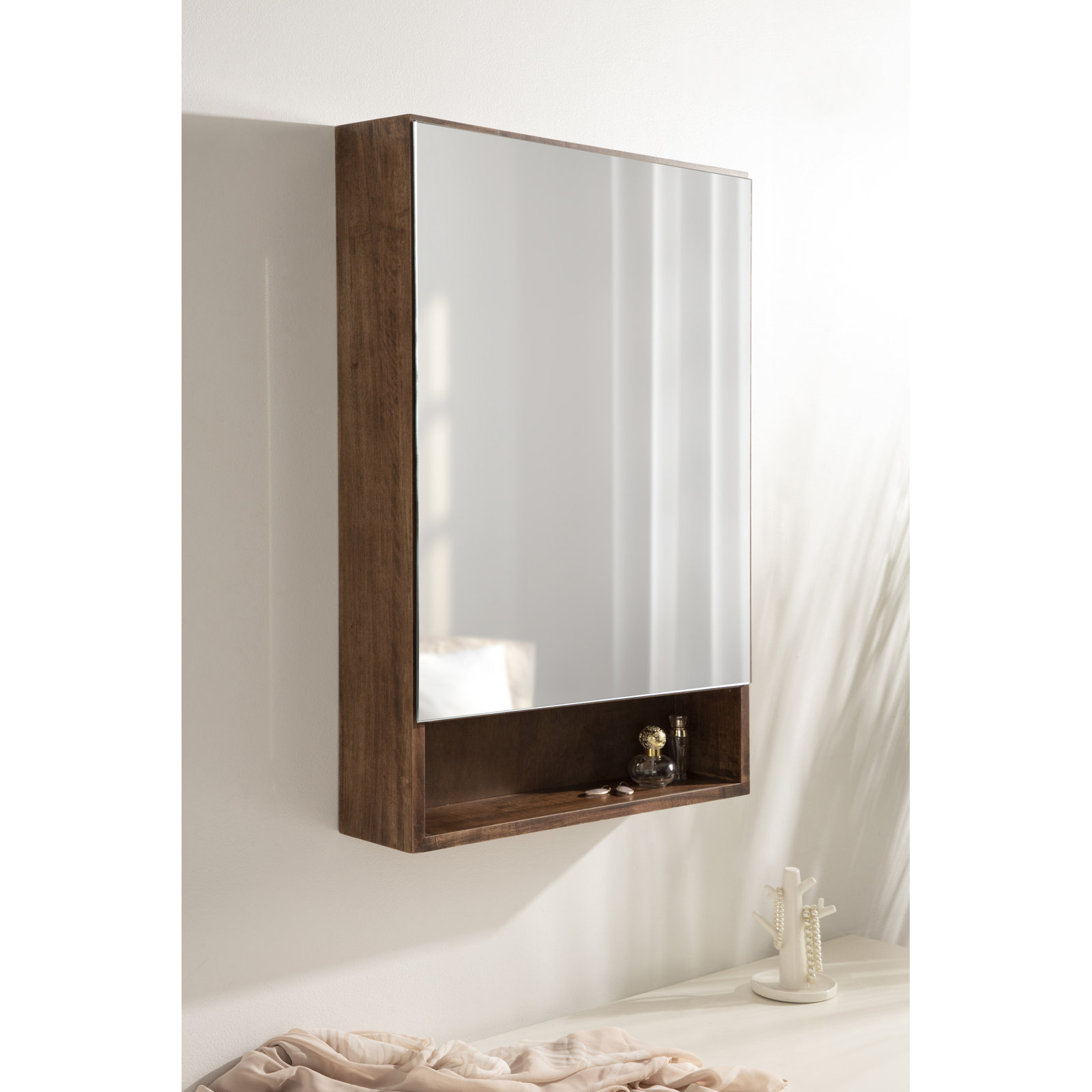 Sloane Wall Mounted Medicine Cabinet, Rustic Brown