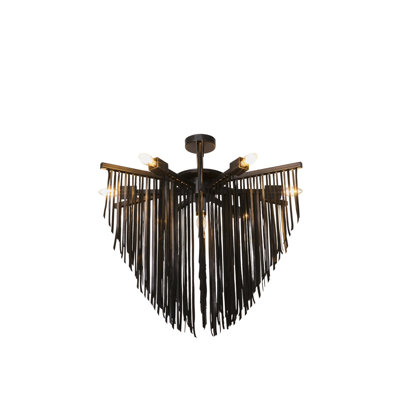 Small Leather Fringe Chandelier