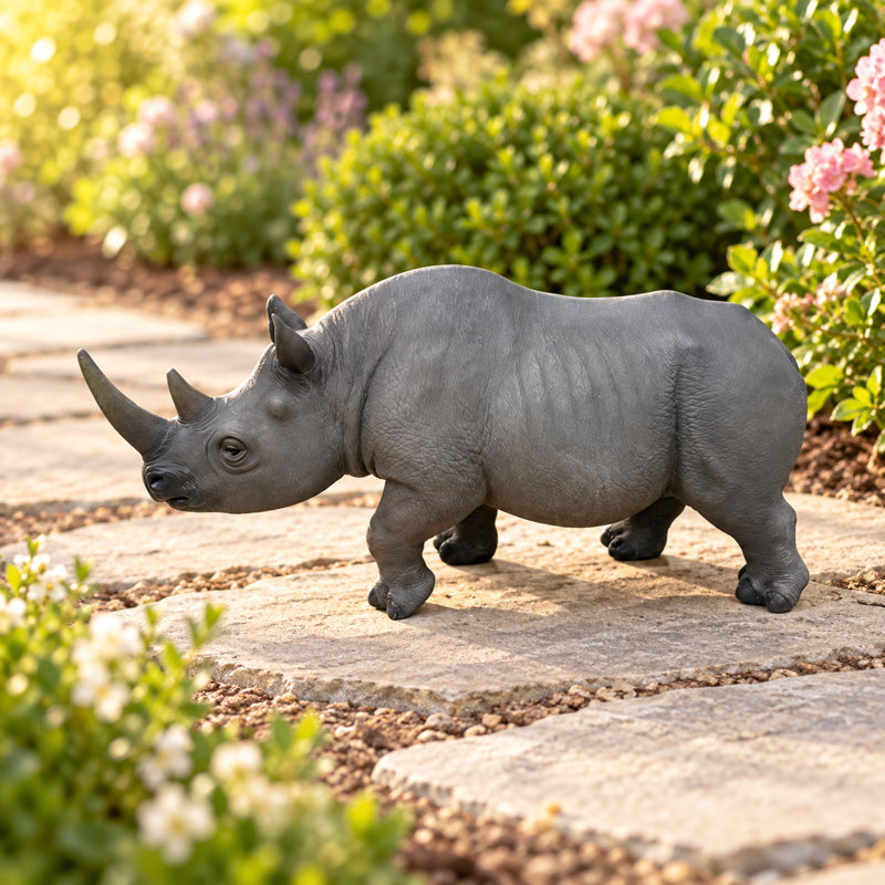Rhinoceros Garden Statue