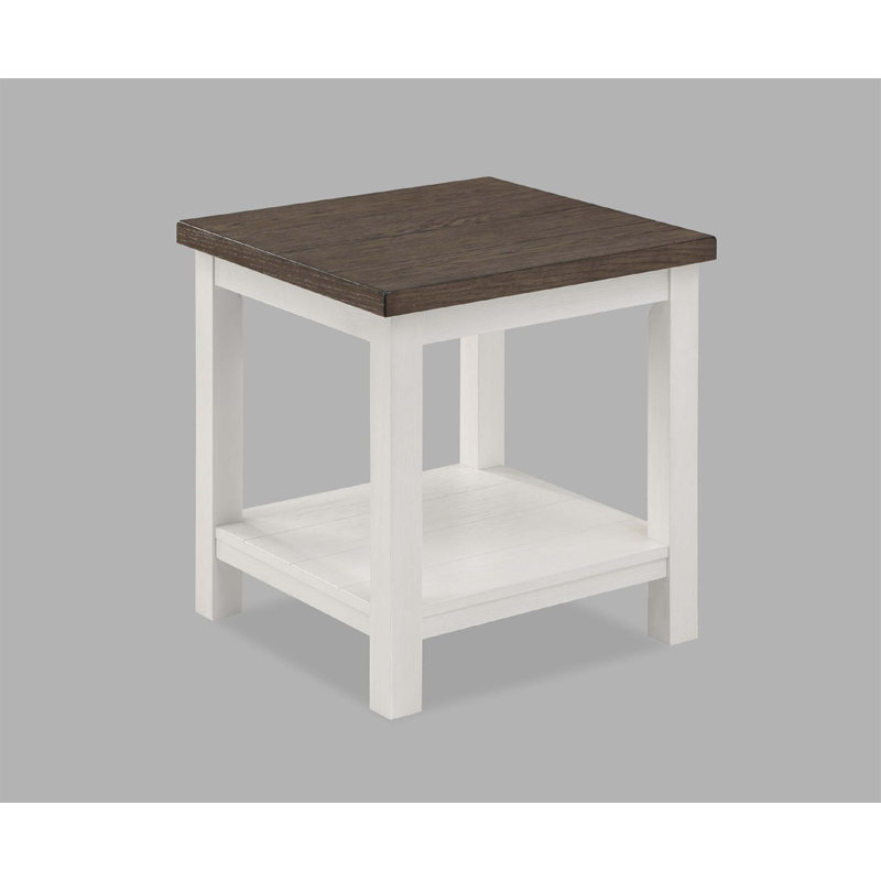 Table d'appoint de style campagnard charmante avec une finition bicolore et une construction en bois durable pour les salons confortables