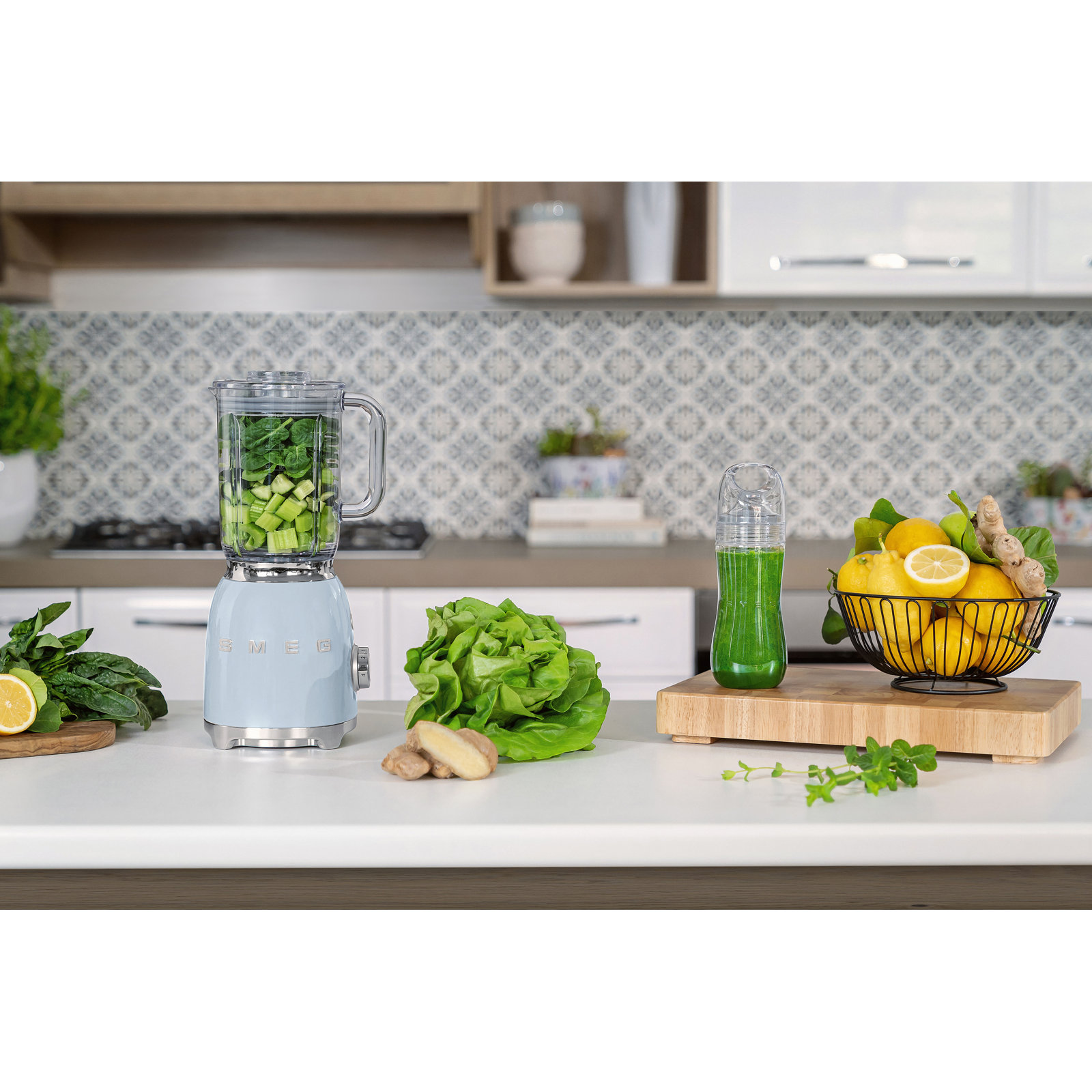 50's Retro Style Countertop Blender, Pastel Blue