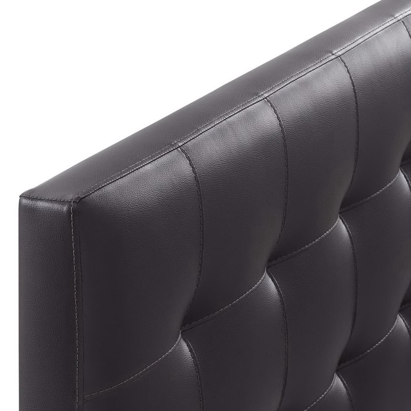 Lily Upholstered Vinyl Queen Headboard, Queen, Leather Brown