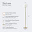 Luna Industrial Modern LED Floor Lamp with Glass Round Globe Shade-1554609531
