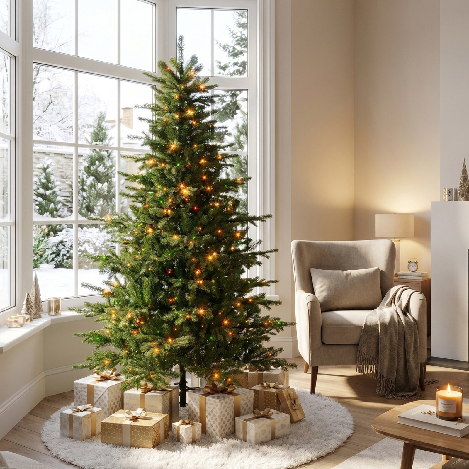 Mcdaniel Vibrant Evergreen Fir Pre-Lit Green Full Fir Artificial Christmas Tree with Lights, 6' H
