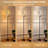 PeeNoke 68.5" Standing Floor Lamp Black Beige Feather Patterned Seamless Design Dimmable Metal Pole Lamp with Linen Lampshade LED Bulb Included