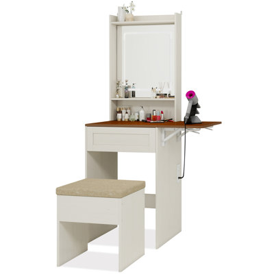 Petit bureau de coiffeuse avec miroir et lumières