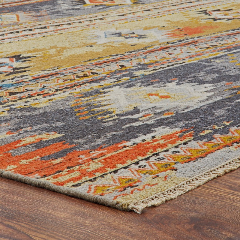 Zahara Hand Knotted Wool Area Rug, Rectangle 8' x 10'