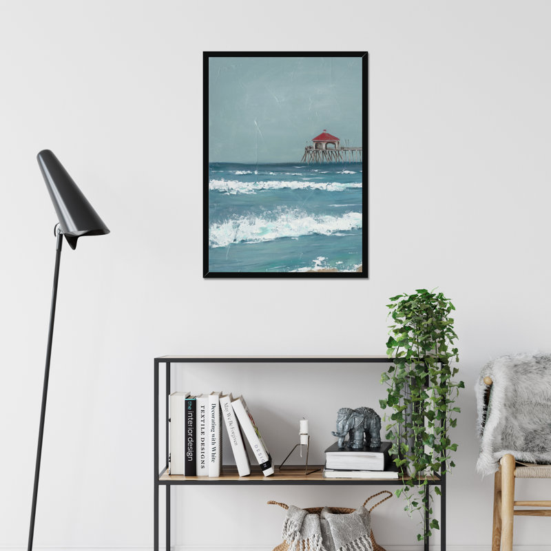 Fishing Pier Diptych I by Jade Reynolds - Painting, Black Framed Paper Print, 80cm H x 55cm W