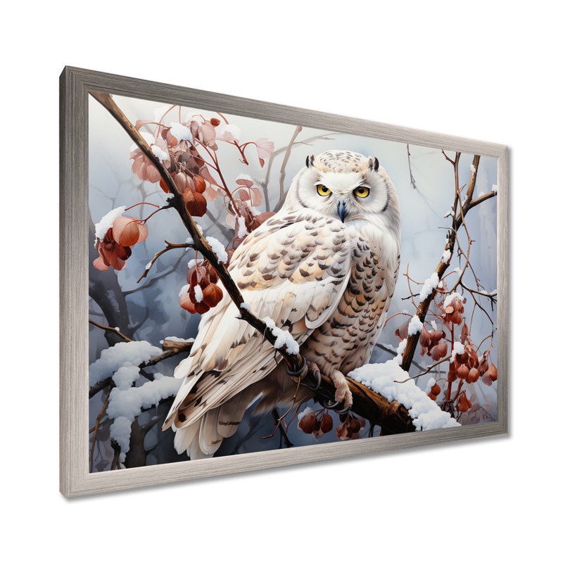 «Snowy Owl Winter III - Winter Landscape», reproduction sur toile encadrée, H 34 po x l 44 po x P 1,5 po