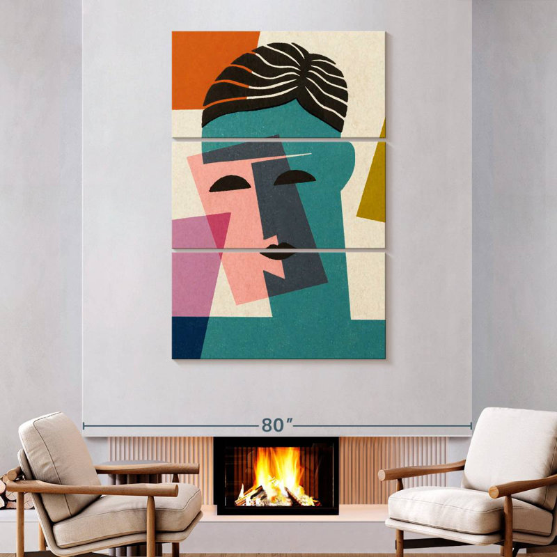 Portrait d'un homme abstrait Leisha, H 74 po x l 48 po