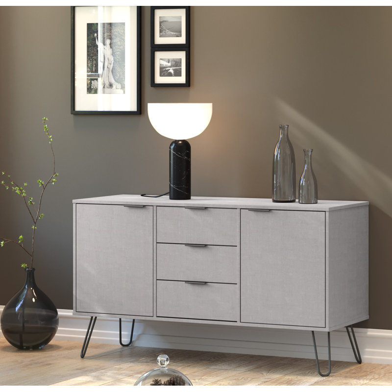 Dufresne Casual Living Medium Sideboard With 2 Doors And 3 Drawers, Grey