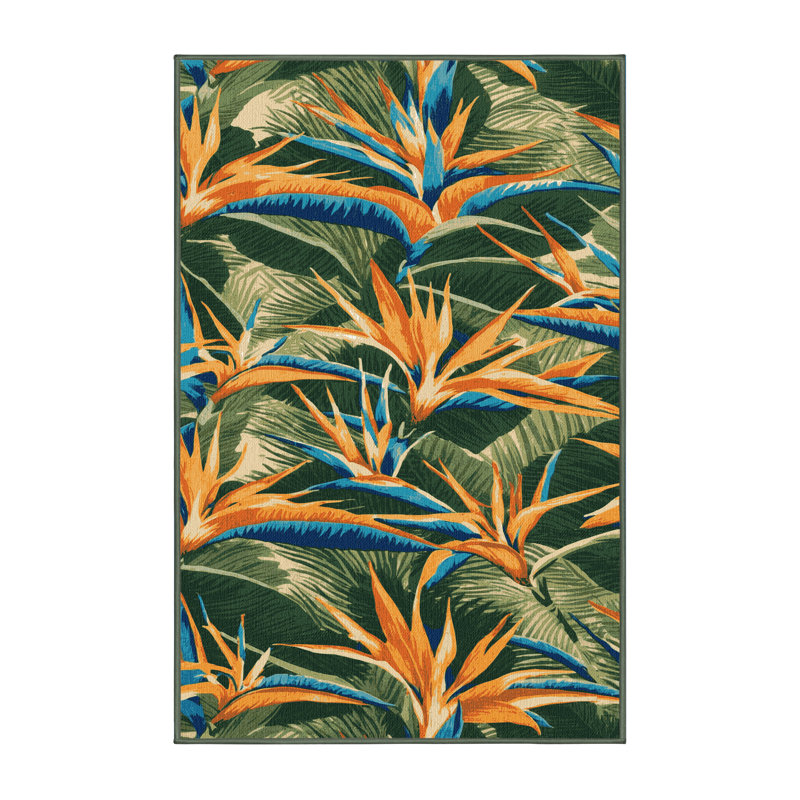  Tapis lavable d'oiseau de paradis hawaïen, Rectangle 6 pi x 9 pi