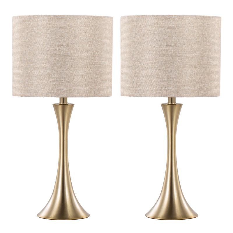 Lampe de table contemporaine en métal, Doré clair, Doré