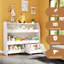 Bibliothèque Toy Storge & Organiser avec casiers et 2 tiroirs mobiles, 2 niveaux-1846663513