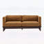 Canapé moderne à accoudoirs carrés 77 po 3 places avec base en bois massif, Nomad, durable et élégant